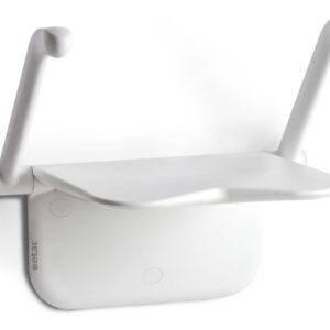 Taboret prysznicowy naścienny Etac Relax biały z podłokietnikami